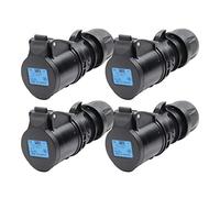4X PCE 16A 230V CEE Black Socket Inline Connector Stage Lighting Outdoor Use