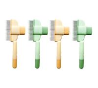 4X Pet Flea Comb With Release Button,Stainless Steel Metal Teeth Comb,Self Cleaning Hair Removal Brush For Cats And Dogs,Non Slip Pet Hair Brush For Grooming,Removes Knots,Shedding And Tangles