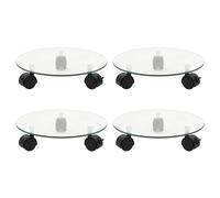 Vidaxl Plant Rollers 4 Pcs 28 Cm Tempered Glass Round