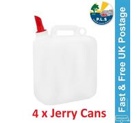 4x PLS 10L Jerry Can Water Storage Petrol Diesel Fuel Container Spout Camping