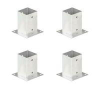 4x Post Anchor Galvanised Metal Fence Barrier Square Base Multi Sizes vidaXL