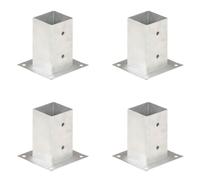 4x Post Anchor Galvanised Metal Fence Barrier Square Base Multi Sizes vidaXL