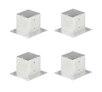 4x Post Anchor Galvanised Metal Fence Barrier Square Base Multi Sizes vidaXL