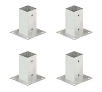 vidaXL 4x Post Anchor Galvanised Metal 71mm Fence Barrier Square Support Base