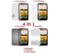 4x Protection Films for HTC DESIRE X Privacy Mirror Matt Fingerprint