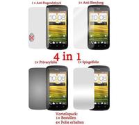 4x Protection Films for HTC One S Privacy Mirror Matt Fingerprint