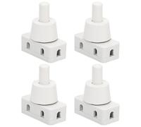 4X Push Button Switch On/Off Recessed Pressure Switch with Thread and Screw Cap 220V~60HZ 10A for Desk Lamp Air Cooler Mounting Diameter White Plastic