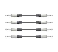 4x QTX Sound 1.5M Jack to Jack Cable Mono 1/4" 6.35mm TS Lead