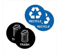 4x Recycling Stickers for Bins 125mm Circles Self Adhesive Waterproof Vinyl
