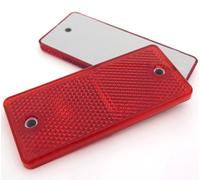 4x Red Rectangular Rear Reflectors for Trailers Caravan Gateposts E-Approved