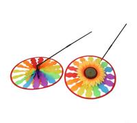 4x Reflective Windmill Sunflower Pattern Keep Birds Away Garden Wind Spinner Plastic Foil Decor 27cm