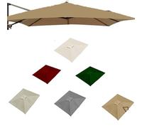 4x Replacement Canopy for Offset Patio Umbrella 8 Ribs WaterproofFabric Available in Green KhakiPerfect for Outdoor Living Spaces