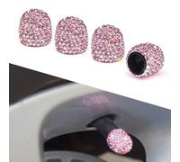 4x Rhinestone Tire Valve for Cars Stylish Design to Keep Valves Dust and Rust