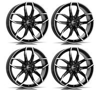 4x Rial rims alloy rims Lucca 8.0Jx18 ET45 5x108 diamant-schwarz frontpoliert compatible with JAGUAR S-Typre X-Type XE XF XJ