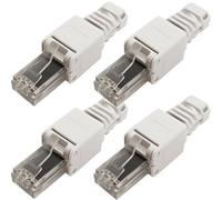 4X Rj45 Cat6A Tool-Less Connectors & Boot - Utp Ethernet Plugs - No Crimp Tool