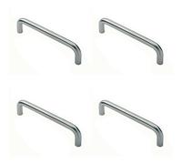 4x Round D Bar Pull Handle 22mm Dia 150mm Fixing Centres Satin Stainless Steel