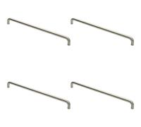 4x Round D Bar Pull Handle 22mm Dia 600mm Fixing Centres Satin Stainless Steel