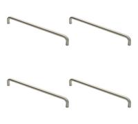4x Round D Bar Pull Handle 469 x 19mm 450mm Fixing Centres Satin Stainless Steel