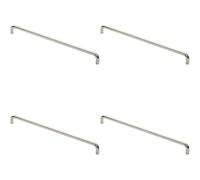 4x Round D Bar Pull Handle 619 x 19mm 600mm Fixing Centres Bright Steel