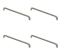 4x Round D Bar Pull Handle 630 x 30mm 600mm Fixing Centres Satin Steel
