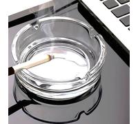 4X Round Glass Ashtray Cigarette Butt Smoking Ashtray For Home Pub Garden 10.5Cm
