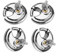 4X Round Lock 70Mm Security Lock Stainless Steel Padlock Trailer Lock