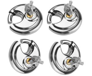 4X Round Lock 70Mm Security Lock Stainless Steel Padlock Trailer Lock