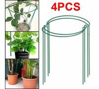 4X Round Metal Plant Supports Stake For Peonies Hydrangea Strong Stakes Garden