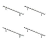 4x Round T Bar Cabinet Pull Handle 188 x 12mm 128mm Fixing Centres Chrome Loops Multi One Size