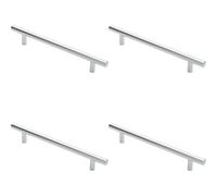 4x Round T Bar Cabinet Pull Handle 220 x 12mm 160mm Fixing Centres Chrome Loops Multi One Size