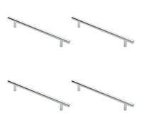 4x Round T Bar Cabinet Pull Handle 252 x 12mm 192mm Fixing Centres Chrome Loops Multi One Size