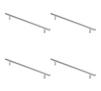 4x Round T Bar Cabinet Pull Handle 284 x 12mm 224mm Fixing Centres Chrome Loops Multi One Size