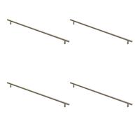 4x Round T Bar Cabinet Pull Handle 508 x 12mm 448mm Fixing Centres Satin Nickel