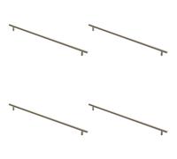 4x Round T Bar Cabinet Pull Handle 508 x 12mm 448mm Fixing Centres Satin Nickel Loops Metallics One Size