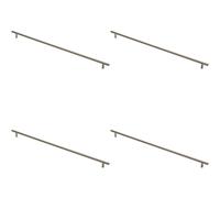4x Round T Bar Cabinet Pull Handle 572 x 12mm 512mm Fixing Centres Satin Nickel Loops Metallics One Size