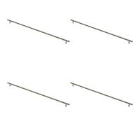 4x Round T Bar Cabinet Pull Handle 668 x 12mm 608mm Fixing Centres Satin Nickel Loops Metallics One Size