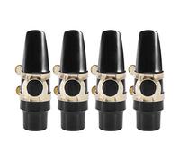 4X Sax Saxophone Mouthpiece Plastic with Cap Metal Buckle Mouthpiece Patches Pads Cushions