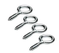 4X Screw Eyes 75X7.3mm Bzp Steel - Rust-Resistant Hooks For Hanging Cables, Lights - Indoor & Outdoor Use