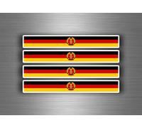 4x Self Adhesive Car Bike Sticker Stripes Flag East Germany GDR DDR