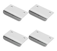 4x Semi Concealed Cabinet Finger Pull Handle 52mm Fixing Centres Polished Chrome
