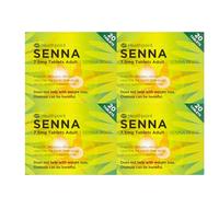 4X Senna Constipation Relief Tablets 7.5mg Adult - 4 Pack Gentle Natural Laxative for Digestive Wellness, Regular Bowel Support, Includes Stool Chart & Relief Guide