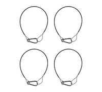 4x Showtec Safety Bond Wire Black PVC Coated 50CM 500MM 50kg