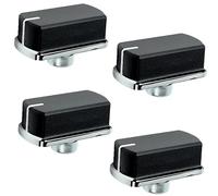 4x Silver & Black Hob Oven Dial Cooker Knob Switch Compatible With Belling 083240900 (Pack Of 4)