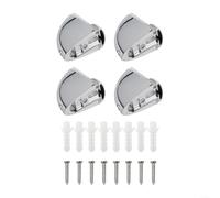 4X Silver Glass Shelf Support Clips 3.9cm Zinc Alloy