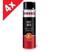4x Simoniz Red Paint Spray 500ml Very High Temperature Oil & Petrol Resistant