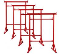 4X Size.4 Adjustable Steel Trestle Stands 1.32m-2.22m, Heavy Duty Folding Sawhorse Workbench Support Frame for Woodworking Construction Garage