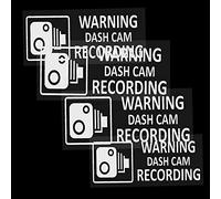 4X Small in Car Camera Recording Stickers Truck Taxi Bus Window Dashcam White on Clear Window Version White 10cmx5cm