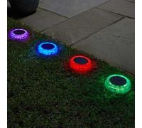 4X Smart Garden Decordisk Super Bright Solar Decking Path Border Entrance Lights