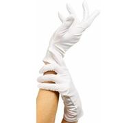 Smiffys Short White Gloves , Fever Gloves Fancy Dress, Gloves Dress Up Accessories Halloween, World Book Day