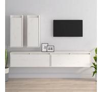4x Solid Wood Pine TV Cabinets Wall Mounted Shelf Stand Multi Colours vidaXL